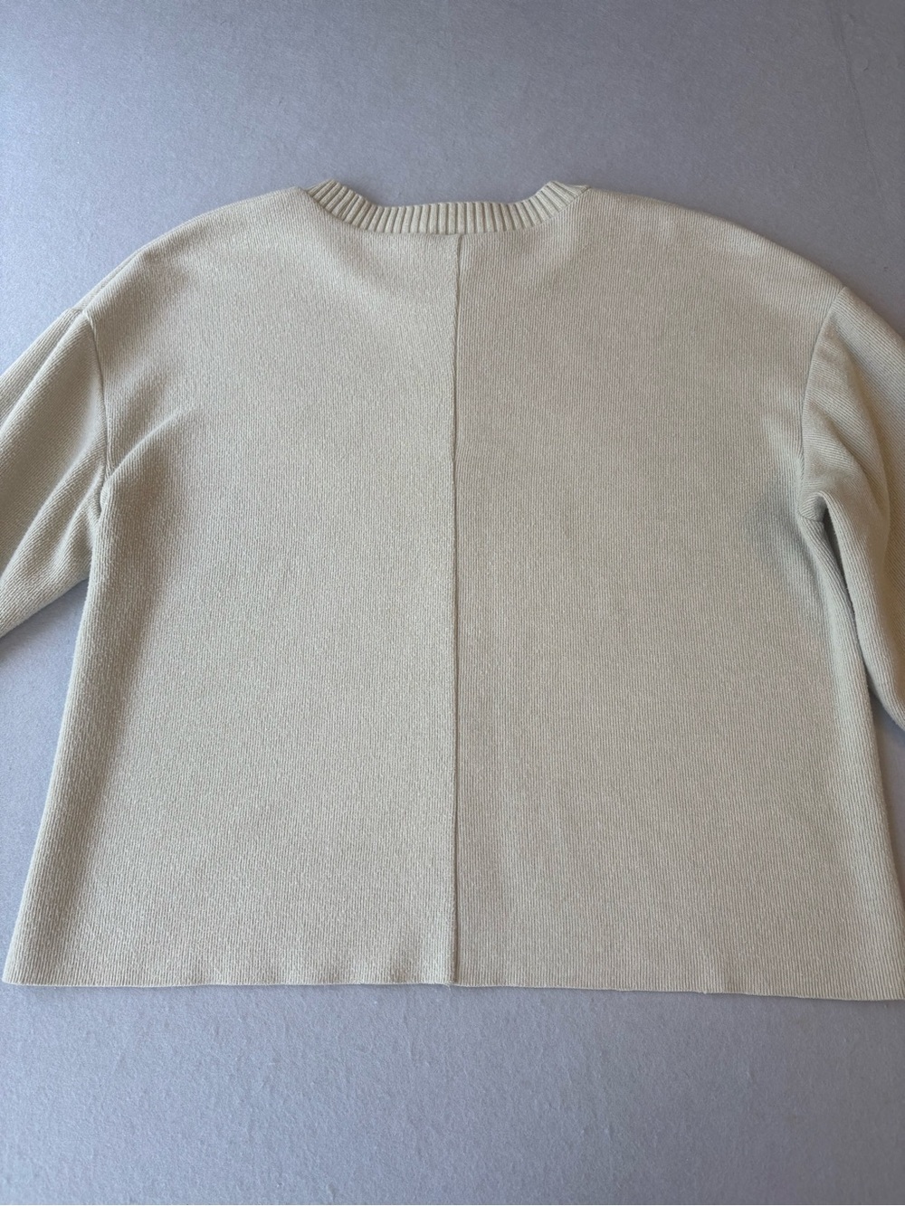 Zara Cropped Crewneck Women's Sweater Sweatshirt in Soft Sage Cream Sz S - Picture 5 of 5